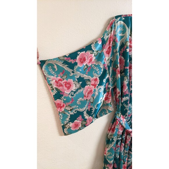 Wmn's CHRISTIAN DIOR Loungewear Saks Fith Avenue Kimono Floral Robe Small - Picture 3 of 9